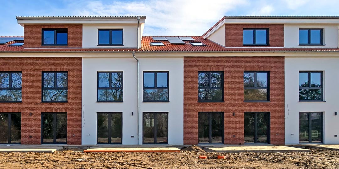 fertig gedämmte und gestaltete Fassade