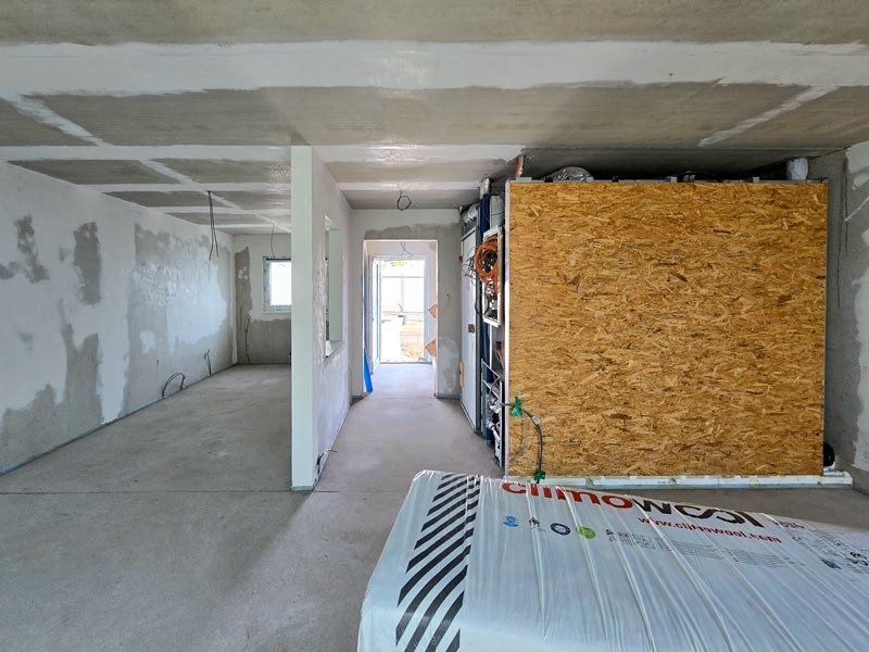 Wohzimmer/Küche vor dem Innenausbau